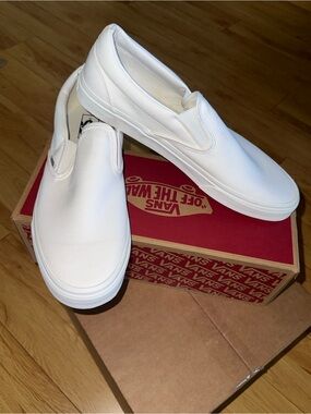 Vans Men’s Classic Slip-On Sneakers in White